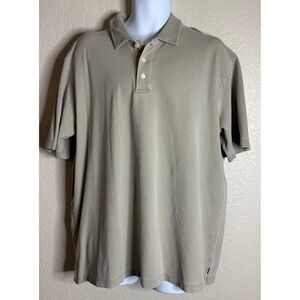 JWN Mens XL Polo Shirt Tan Khaki Short‎ Sleeve Pique Cotton Blend Stretch Preppy